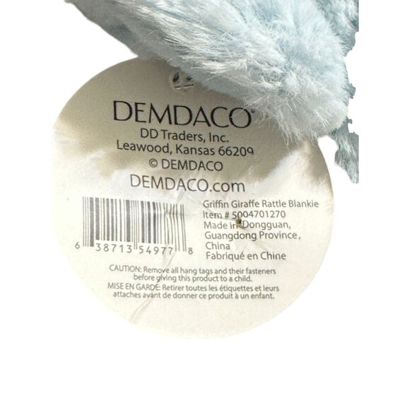 Demdaco NWT Blue Cow Lovey Security Blanket Soother Flat Rattle - Picture 7 of 8